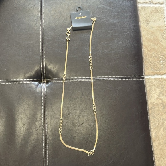 HALOGEN Inset Curb Chain Long Necklace - Picture 2 of 8